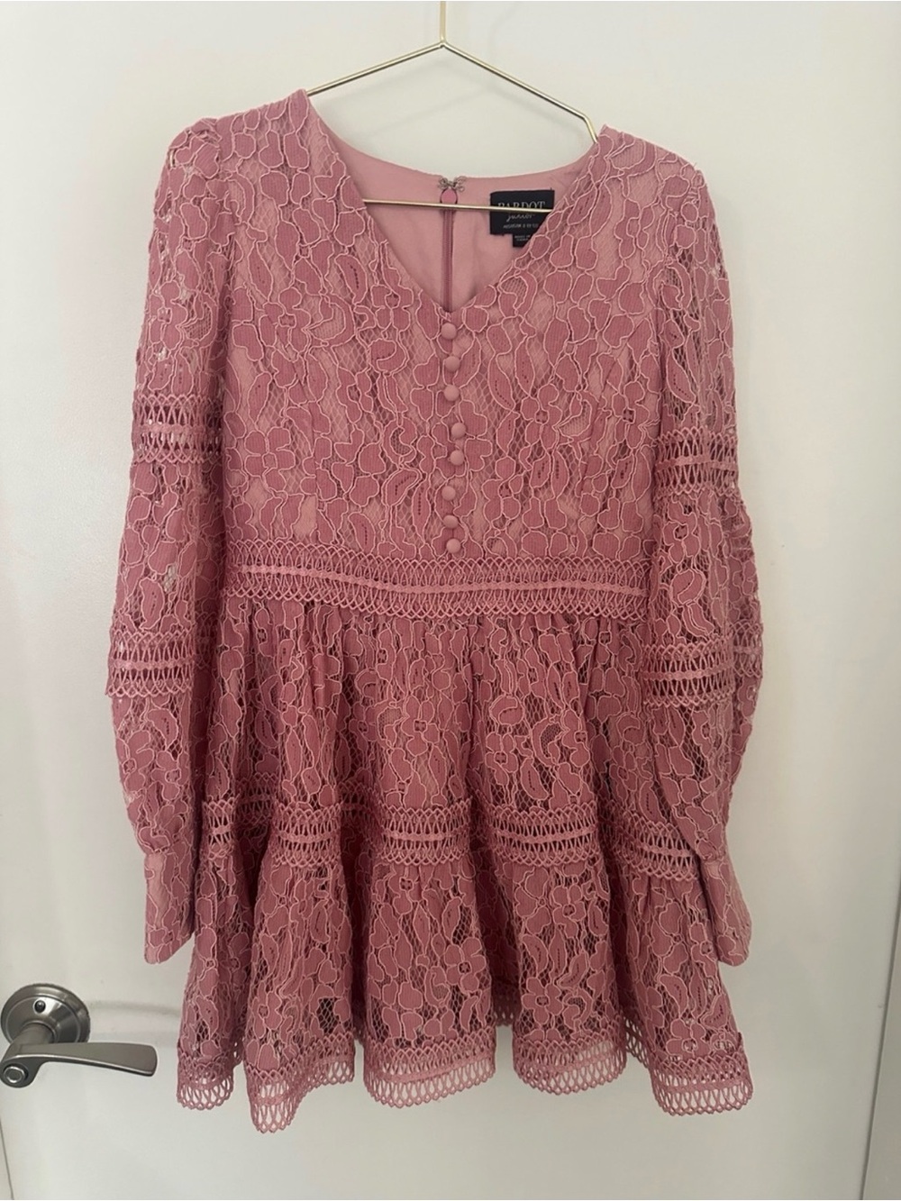 Bardot Junior Lace Dress Girls Size 8 Dusty Pink Flower Girl